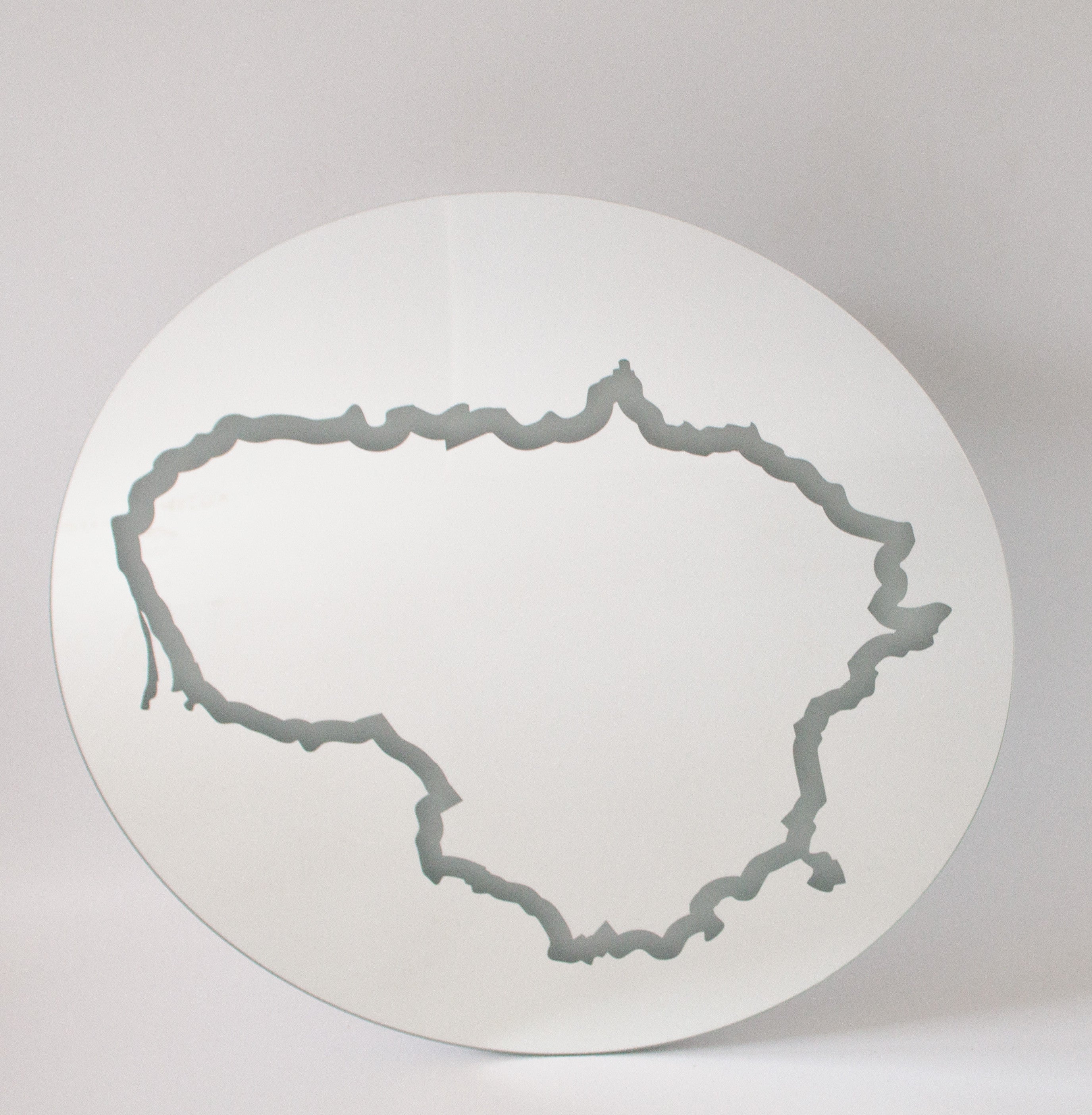 Lietuvos žemėlapis Apvalus  veidrodis su Led apšvietimu